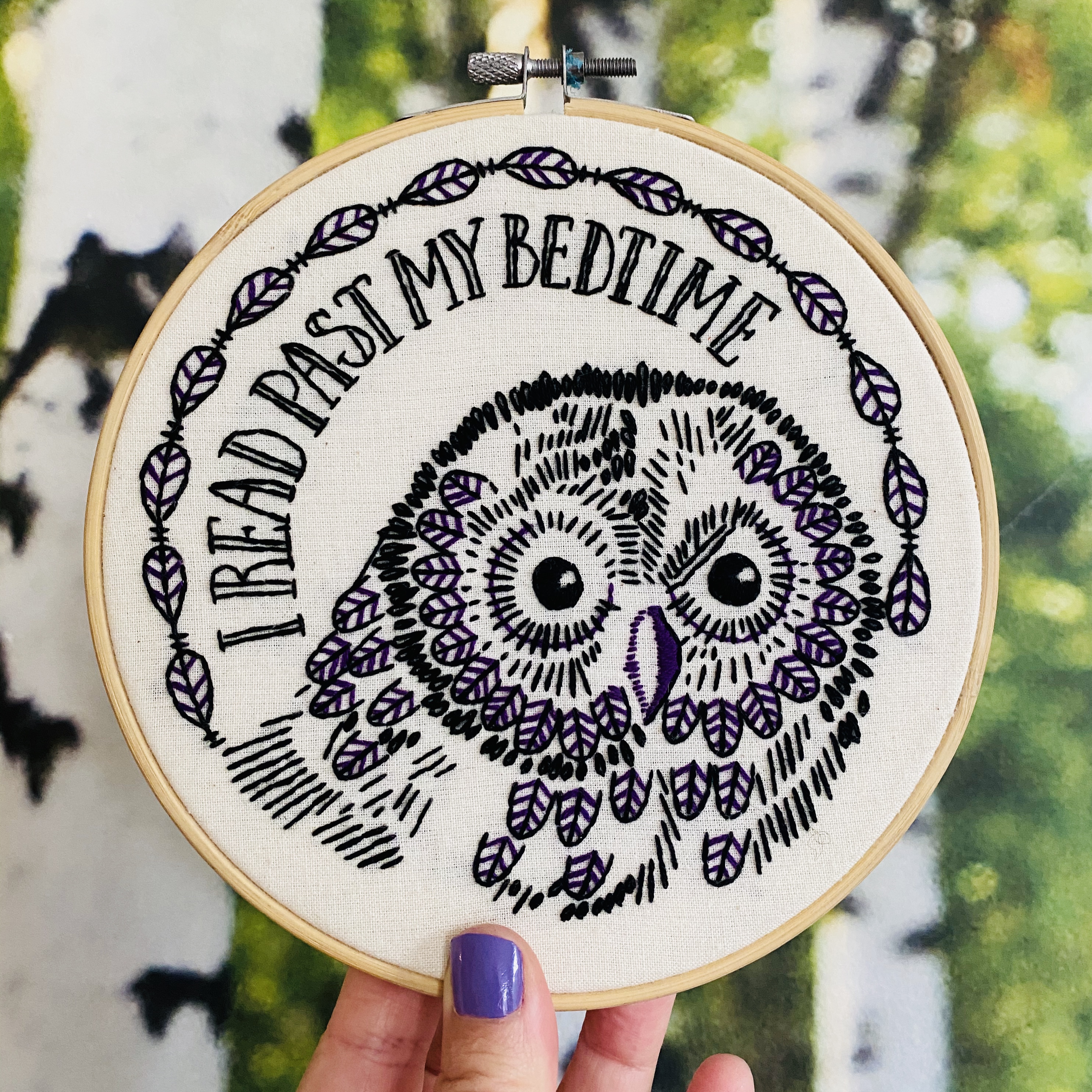 Dolhan Ambitious Beginner Read Past Bedtime Owl Embroidery Kit